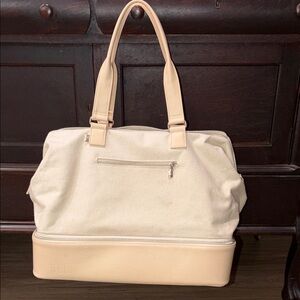 BEIS Cream and Tan Weekender Bag